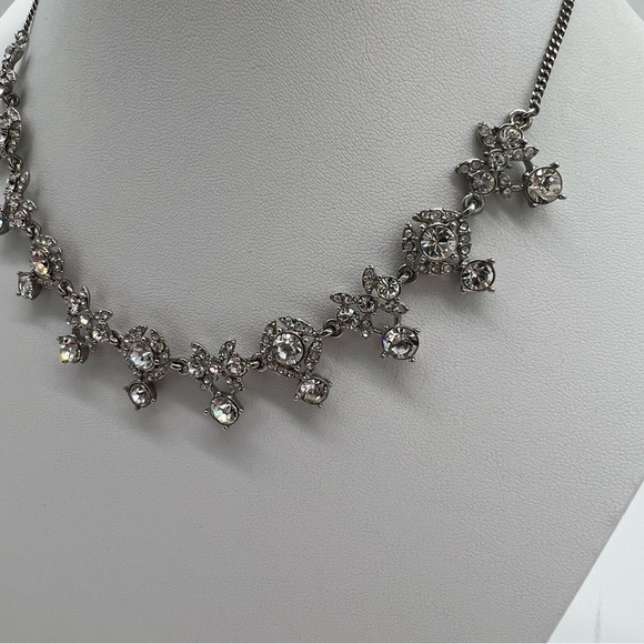 Givenchy Signed Crystal Necklace & Earring Set – Silver Tone - Picture 4 of 11